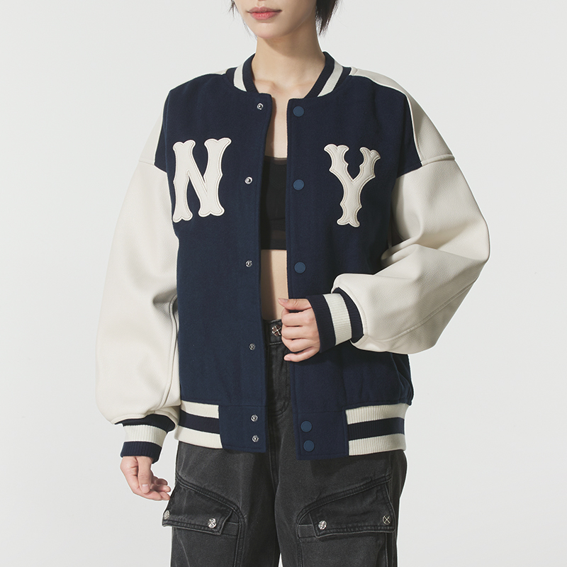 MLB官方 学院风棒球服外套男装女装2025新款宽松休闲运动服夹克衫