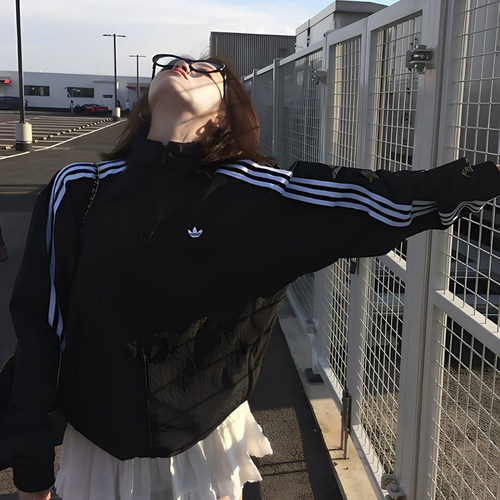 幸运叶子丨阿迪达斯三叶草立领夹克女装跑步运动服时尚休闲外套