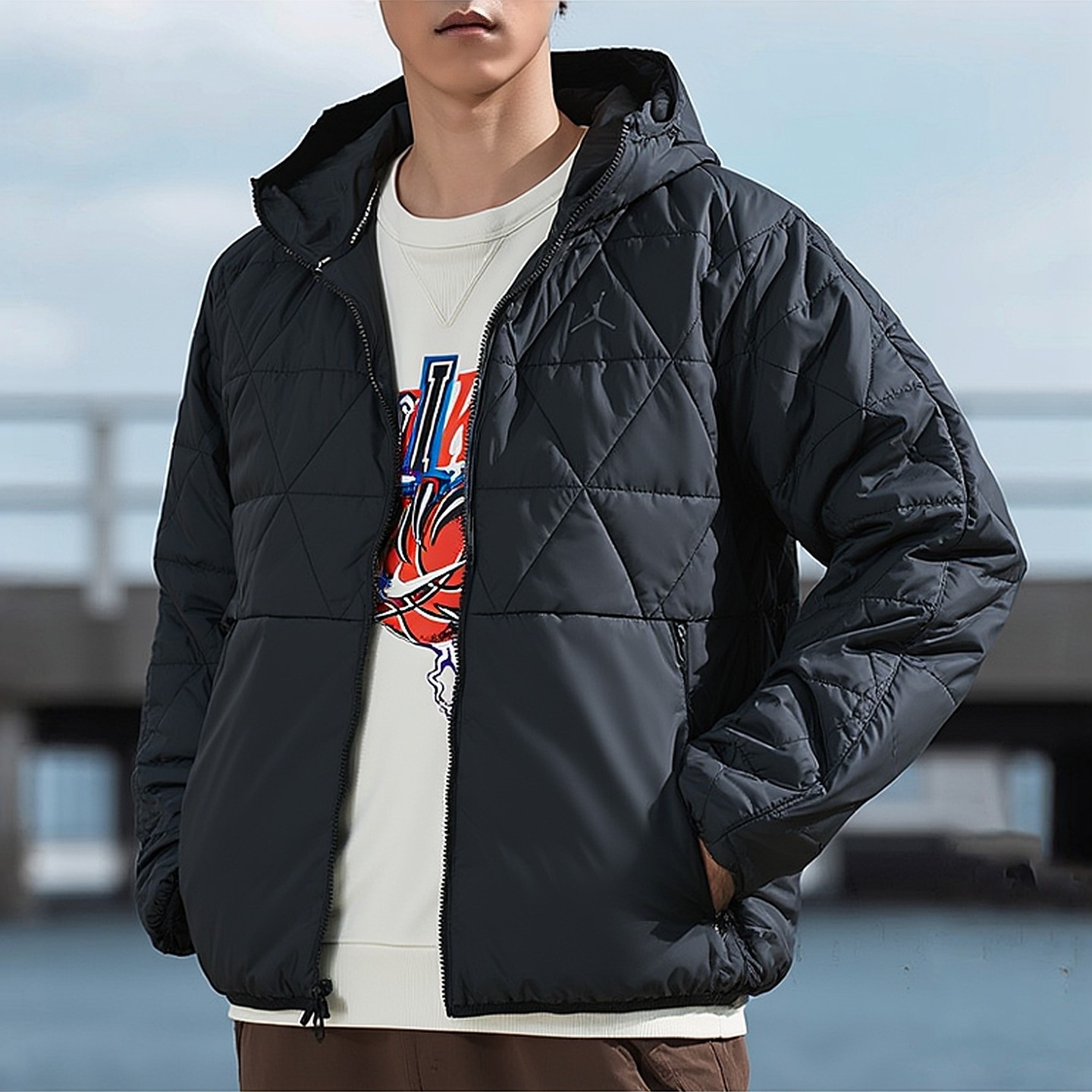 耐克NIKE正品棉服男装25冬新款运动休闲夹克连帽透气保暖羽绒服