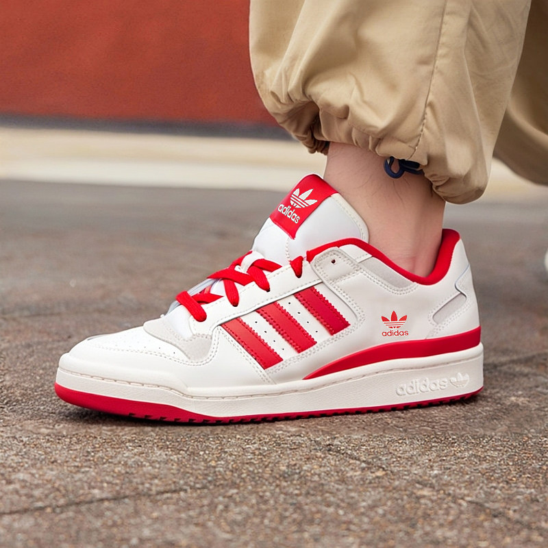 官方阿迪达斯三叶草男鞋女鞋新年款运动鞋本命年低帮板鞋红色鞋子