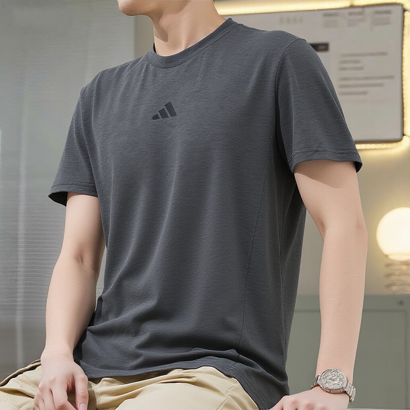 Adidas阿迪达斯短袖男2026夏季新款跑步训练健身运动T恤半