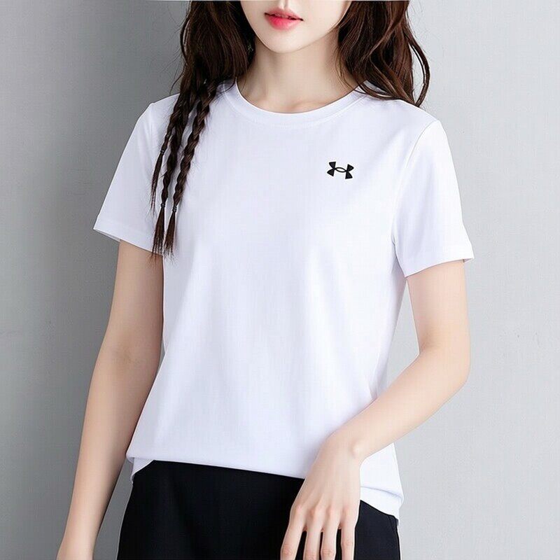 安德玛UA速干白色短袖女装2026新款女子跑步健身运动半袖圆领T