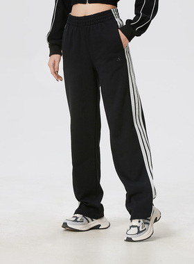 adidas阿迪达斯三条纹运动裤子休闲裤2026新款女裤针织长裤KS2819
