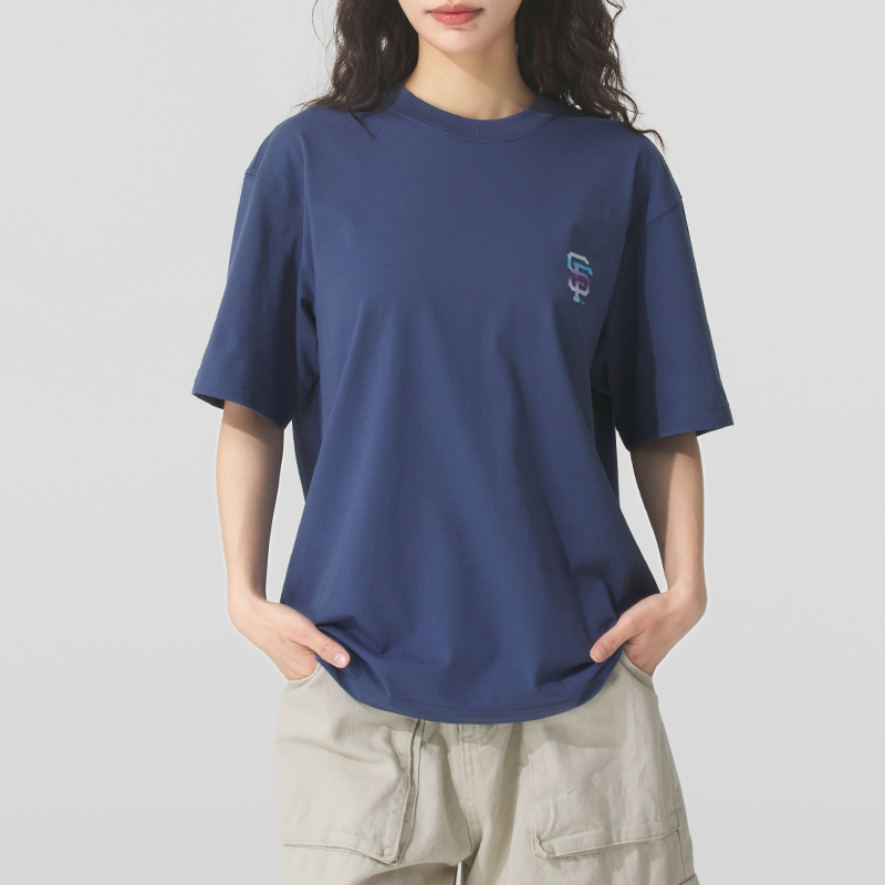 MLB官方 圆领短袖男装女鞋2025新款透气运动服宽松T恤3ATSX0453