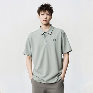 UA安德玛速干短袖POLO衫男装2026新款男士翻领宽松高尔夫运动T恤