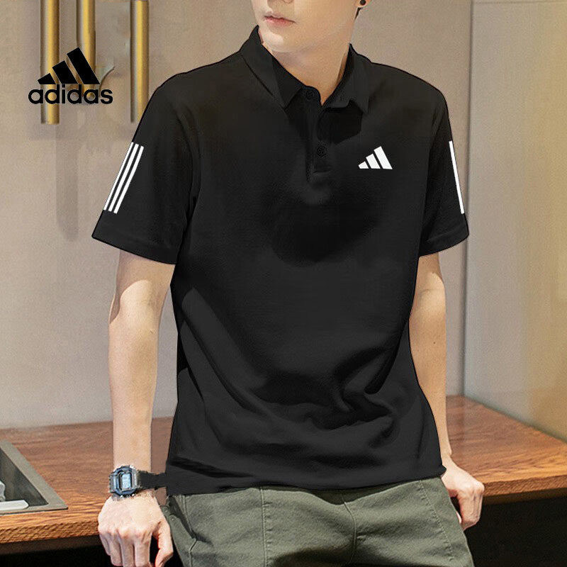 阿迪达斯短袖POLO衫男夏季新款半袖上衣男士正品翻领速干运动T恤