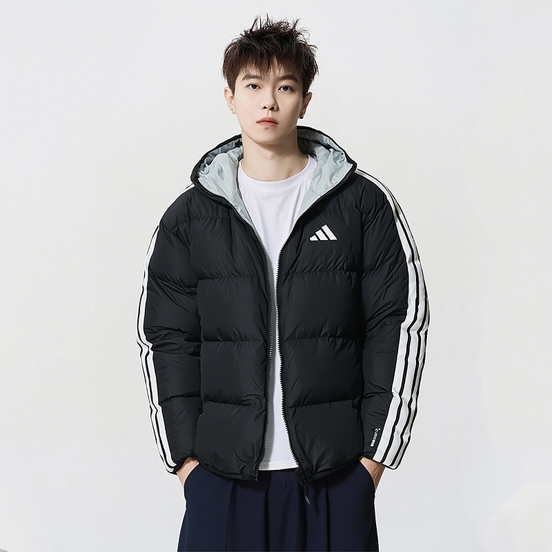 阿迪达斯羽绒服男装2025新款运动服户外上衣双面穿夹克休闲外套