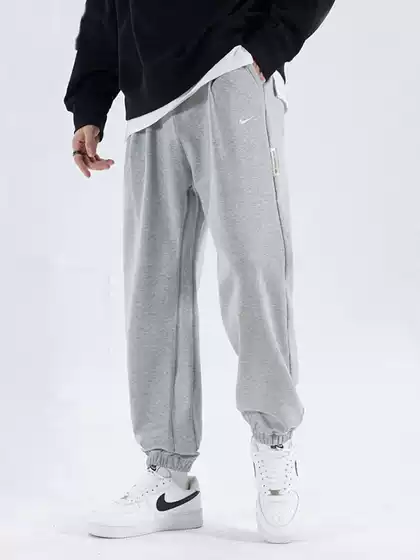 Nike Nike Pants Men's Autumn and Winter Gray Sweatpants Knitted Casual Long Pants Loose Jogger Sports Pants Ck6366
