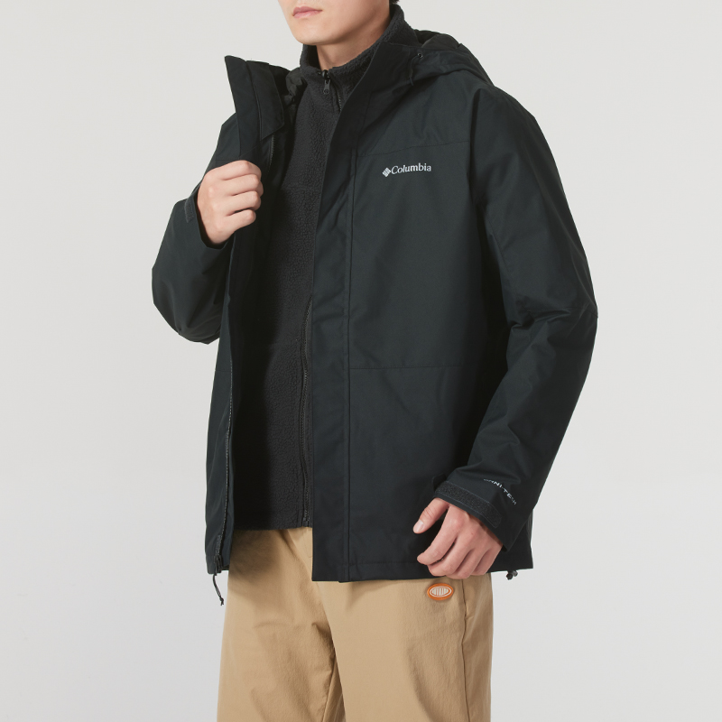 Columbia哥伦比亚2024秋新款摇粒绒三合一男户外防风保暖轻便外套