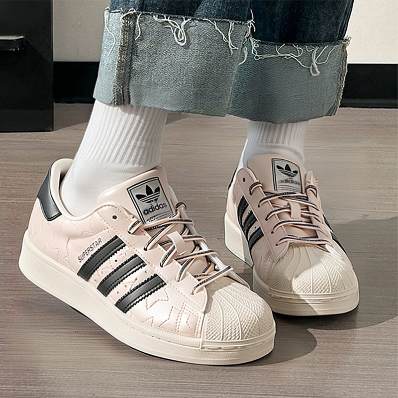 阿迪达斯三叶草贝壳头板鞋女2025冬季新款休闲鞋复古运动鞋JR6985