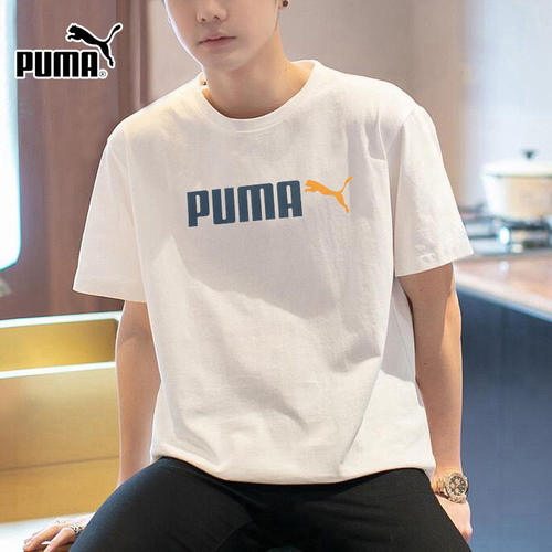 PUMA彪马短袖男子夏季上衣训练运动服时尚潮流休闲服透气纯棉T恤