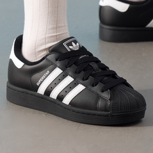 ADIDAS阿迪达斯三叶草SUPERSTAR女鞋正品贝壳头黑色休闲轻便板鞋
