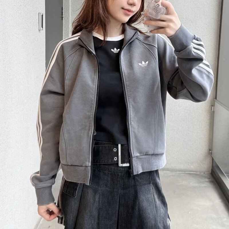 幸运叶子丨阿迪达斯三叶草外套女装26新款运动服做旧立领上衣夹克