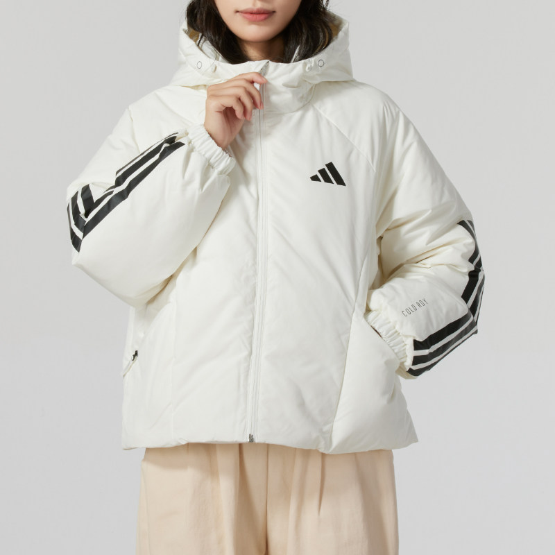 阿迪达斯连帽羽绒服女冬季新款白色短款面包服保暖运动外套JG3865,运动服/休闲服装,运动羽绒服,淘宝优惠券,粉丝福利购,淘宝优惠卷