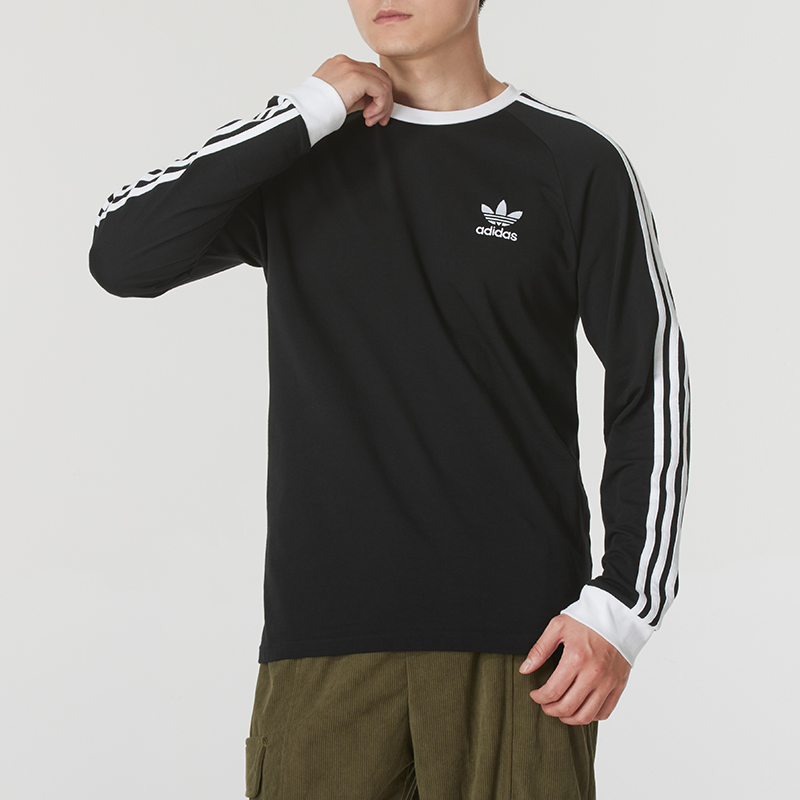 阿迪达斯adidas三叶草男装女装25新款户外运动服情侣修身长袖T恤