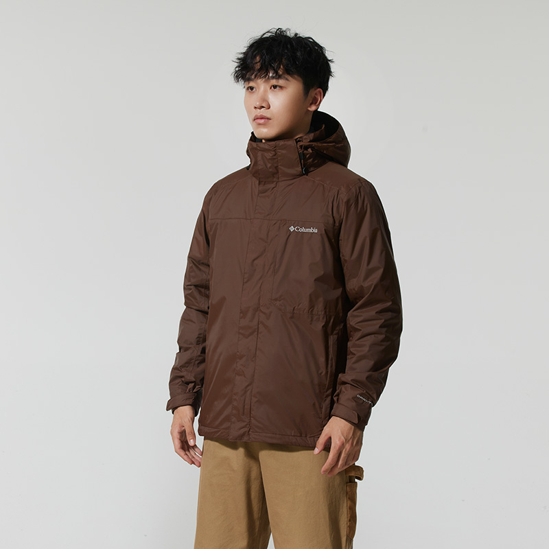 哥伦比亚摇粒绒三合一冲锋衣男装冬季新款户外防风运动服保暖外套