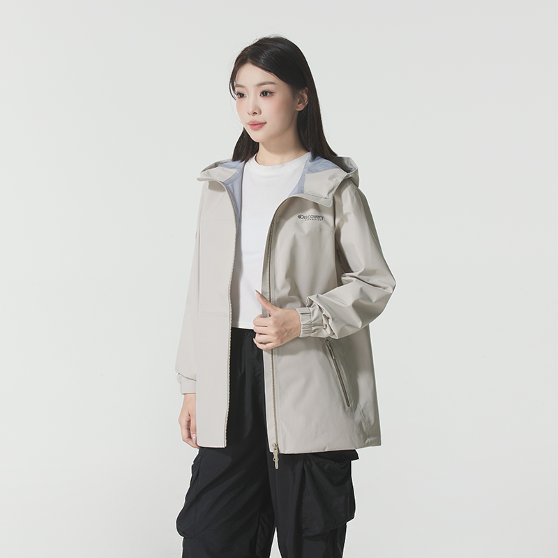 Discovery探索防水夹克女装2025秋季新款连帽防风外套户外运动服