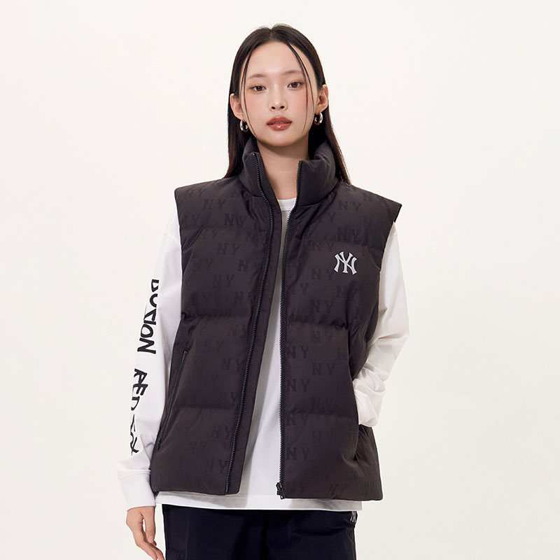 MLB官方 防风羽绒马甲男女装2025新款保暖棉羽背心防风运动服夹克