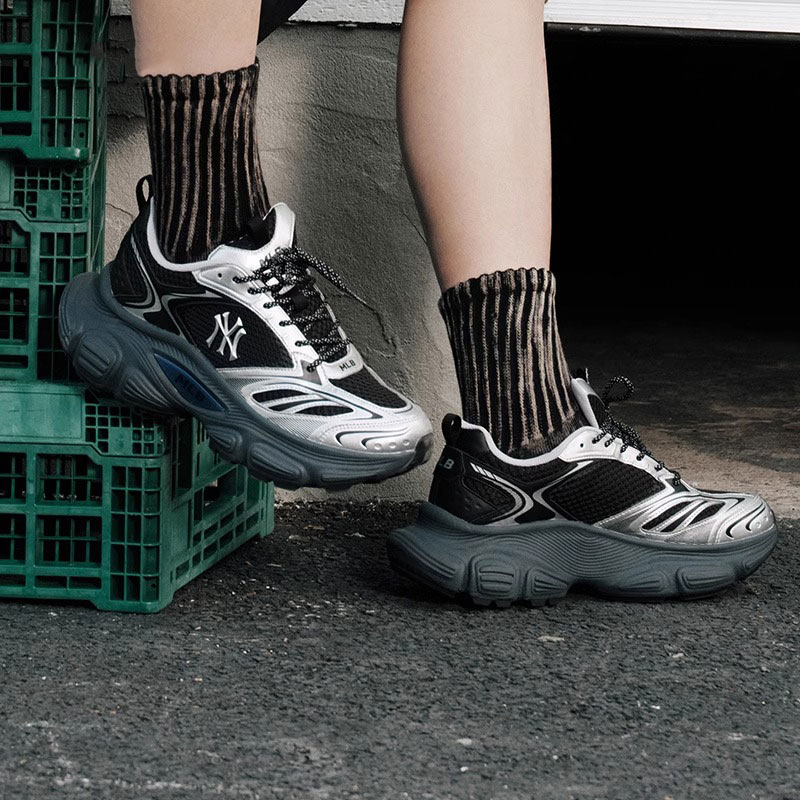 MLB官方 厚底复古老爹鞋男鞋女鞋冬季新款低帮运动鞋情侣休闲鞋子