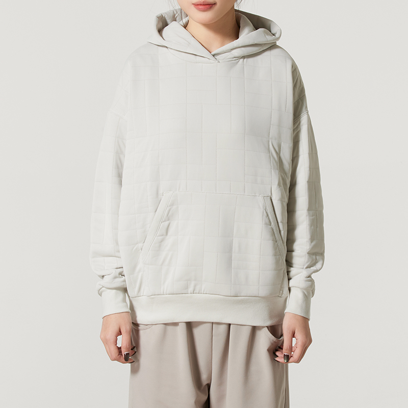 UA安德玛白色连帽卫衣女装2025新款宽松运动服跑步训练服套头衫潮