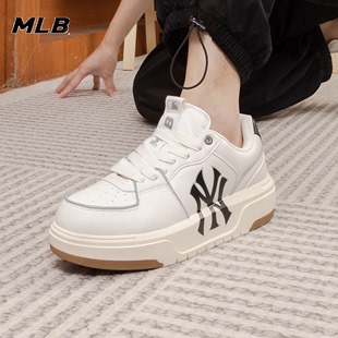 低帮厚底休闲鞋 NY运动鞋 2024夏季 MLB鞋 女鞋 透气小白鞋 新款 子男鞋