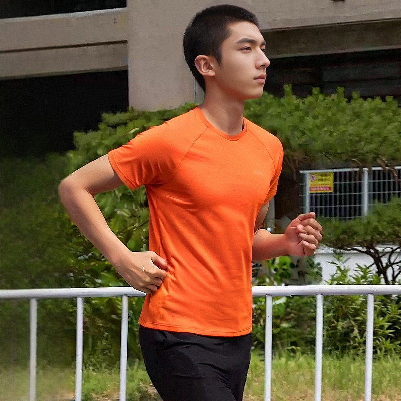 LANBU蓝步轻量圆领短袖男2025夏季新款跑步训练运动服健身透气T恤