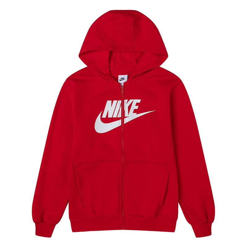 NIKE耐克红色加绒外套童装保暖连帽上衣运动服休闲针织夹克FD2990,运动服/休闲服装,运动茄克/外套,淘宝优惠券,粉丝福利购,淘宝优惠卷