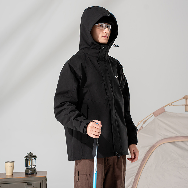 美津浓男装女装 2025新款秋冬季三合一夹克抓绒内胆保暖防风外套