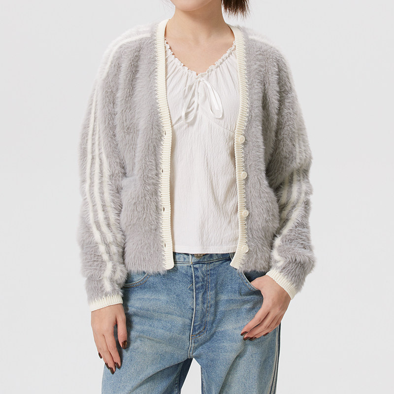 ~adidas阿迪达斯三叶草女装慵懒风运动服休闲针织开衫外套KT3170,运动服/休闲服装,运动卫衣/套头衫,淘宝优惠券,粉丝福利购,淘宝优惠卷