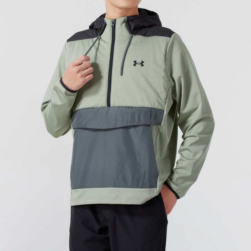 UA安德玛宽松连帽卫衣男装春季新款休闲长袖套头衫跑步训练运动服