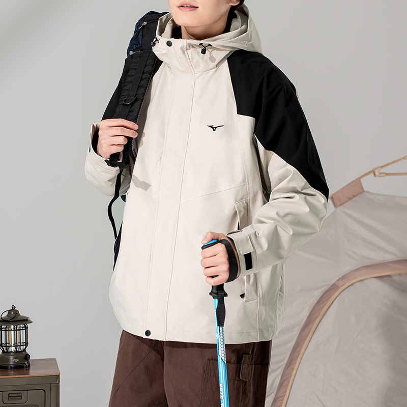 美津浓男装女装冬季新款运动服跑步健身外套时尚抓绒三合一夹克