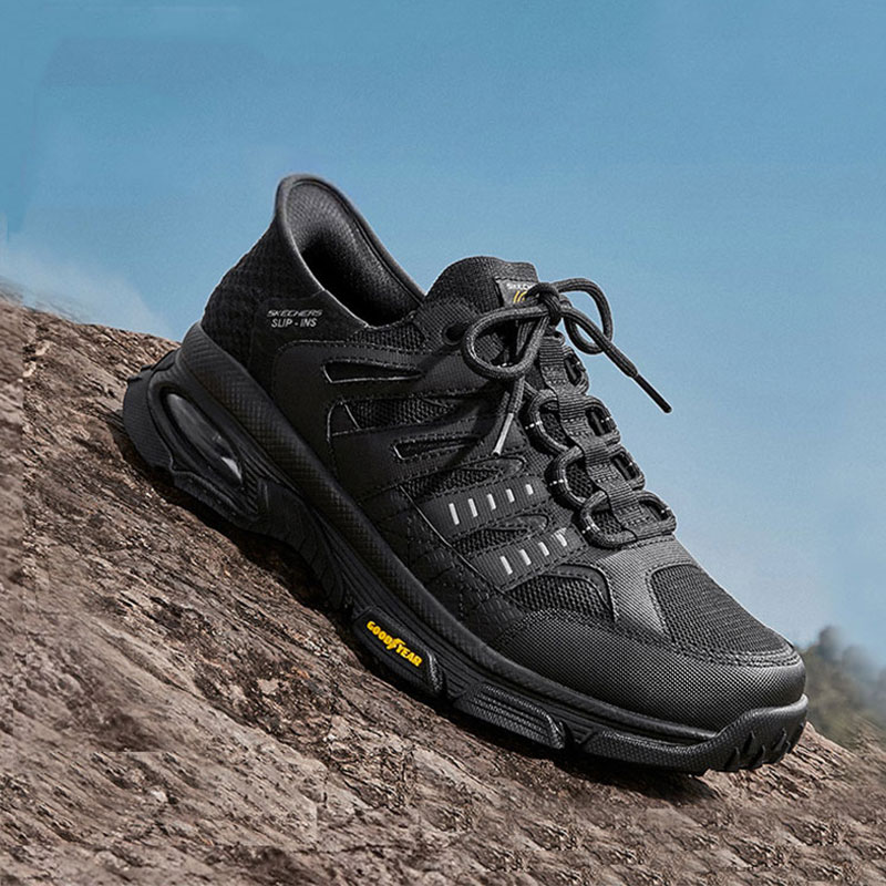 斯凯奇徒步鞋男鞋冬季新款岚霖系列户外露营越野鞋闪穿跑步运动鞋