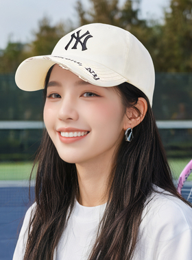 MLB官方男女帽子刺绣字母硬顶运动帽情侣户外遮阳棒球帽3ACPKP02N