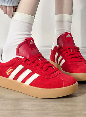 阿迪达斯红色板鞋男女鞋春季新款VL COURT 3.0休闲鞋德训鞋运动鞋