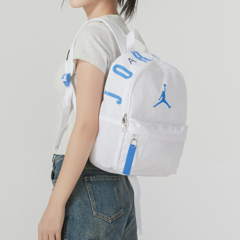NIKE耐克白色休闲小包男童女童夏季新款学生书包运动包背包双肩包