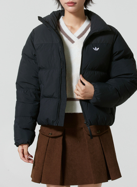 阿迪达斯三叶草 2025冬女防寒保暖户外运动休闲短羽绒服 KC2659