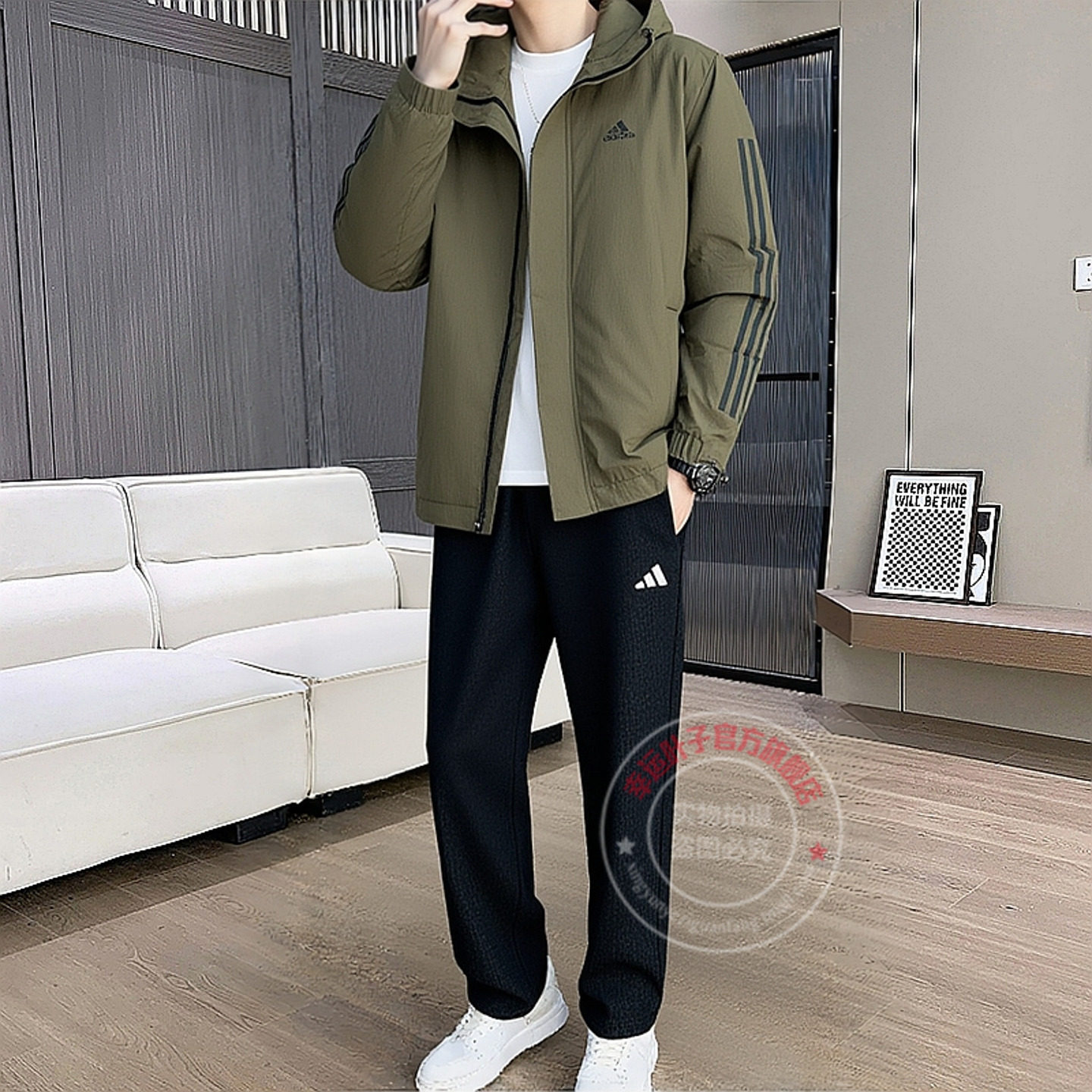 阿迪达斯运动套装男秋季新款连帽棉服外套针织休闲宽松裤子两件套,运动服/休闲服装,运动套装,淘宝优惠券,粉丝福利购,淘宝优惠卷