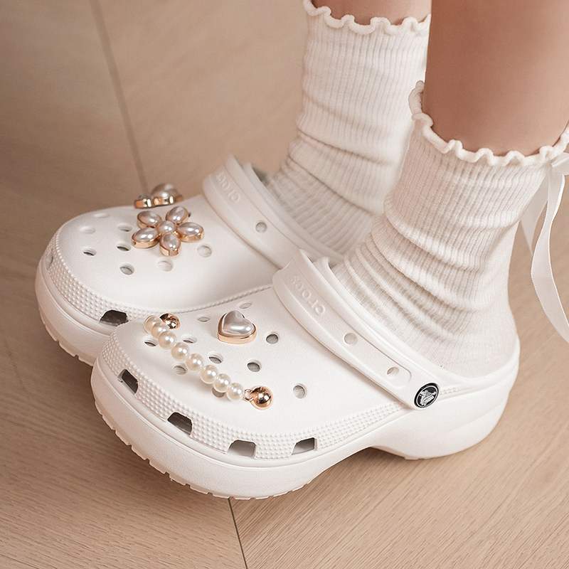 Crocs卡骆驰云朵洞洞鞋女鞋厚底显高凉鞋轻便沙滩鞋休闲拖鞋凉拖