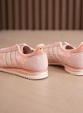 阿迪达斯三叶草粉色复古休闲鞋女鞋春季新款T头鞋运动鞋子IH1871