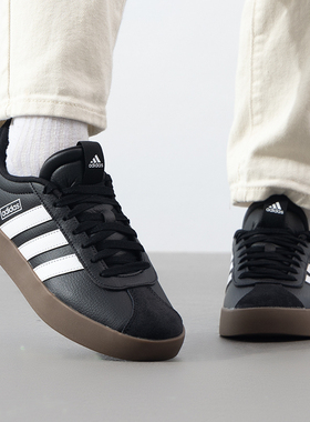 阿迪达斯黑色板鞋男鞋2025新款VL COURT 3.0运动鞋休闲鞋子ID6286