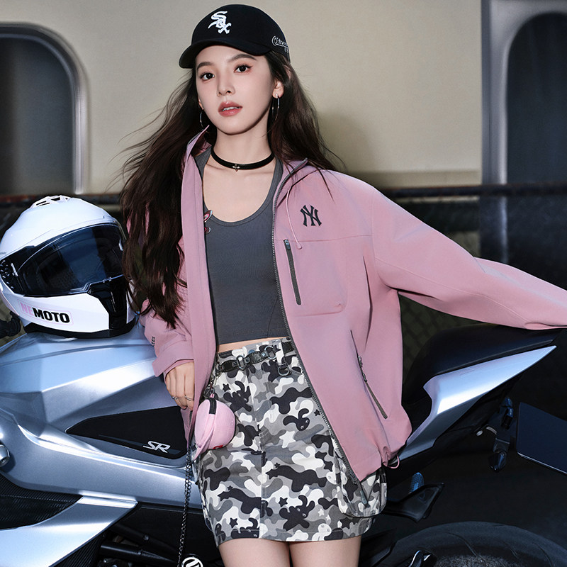 MLB官方 章若楠同款运动服男装女装春季新款情侣夹克宽松外套上衣