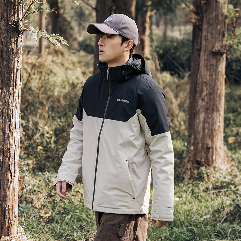 哥伦比亚羽绒三合一冲锋衣男冬季新款防风保暖外套户外休闲运动服