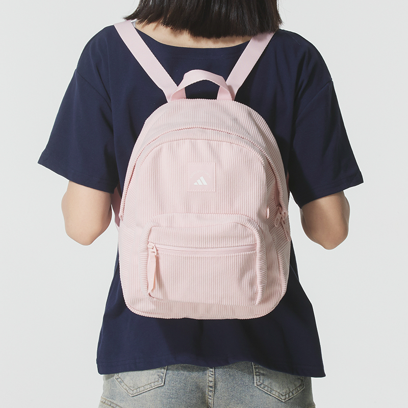 阿迪达斯迷你双肩包女包2025秋季新款粉色运动包学生书包KT0857