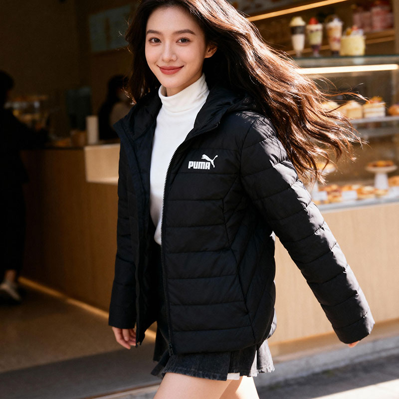 PUMA彪马棉服外套女装2025冬季新款女子休闲连帽棉袄运动服672279