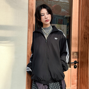 adidas阿迪达斯三叶草三条纹休闲夹克外套女装新款上衣 KD2894