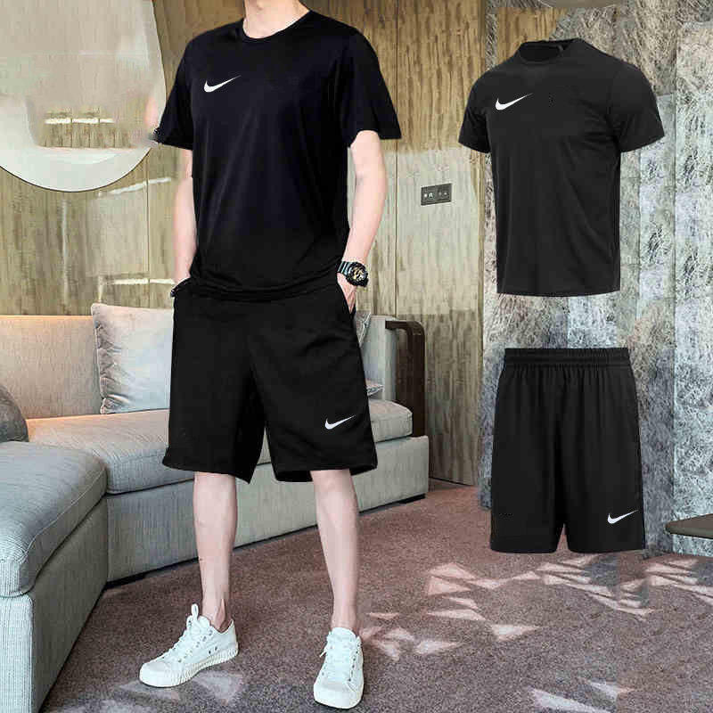 耐克运动套装男T恤2026新款春季跑步健身训练透气两件套短袖短裤
