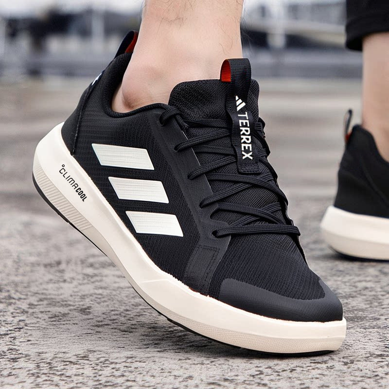 阿迪达斯男鞋夏季新款透气溯溪鞋男士运动鞋休闲板鞋清风帆布鞋