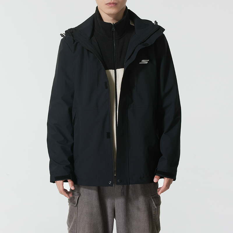 斯凯奇三合一夹克男装女装2025冬季新款保暖抓绒内胆休闲运动外套