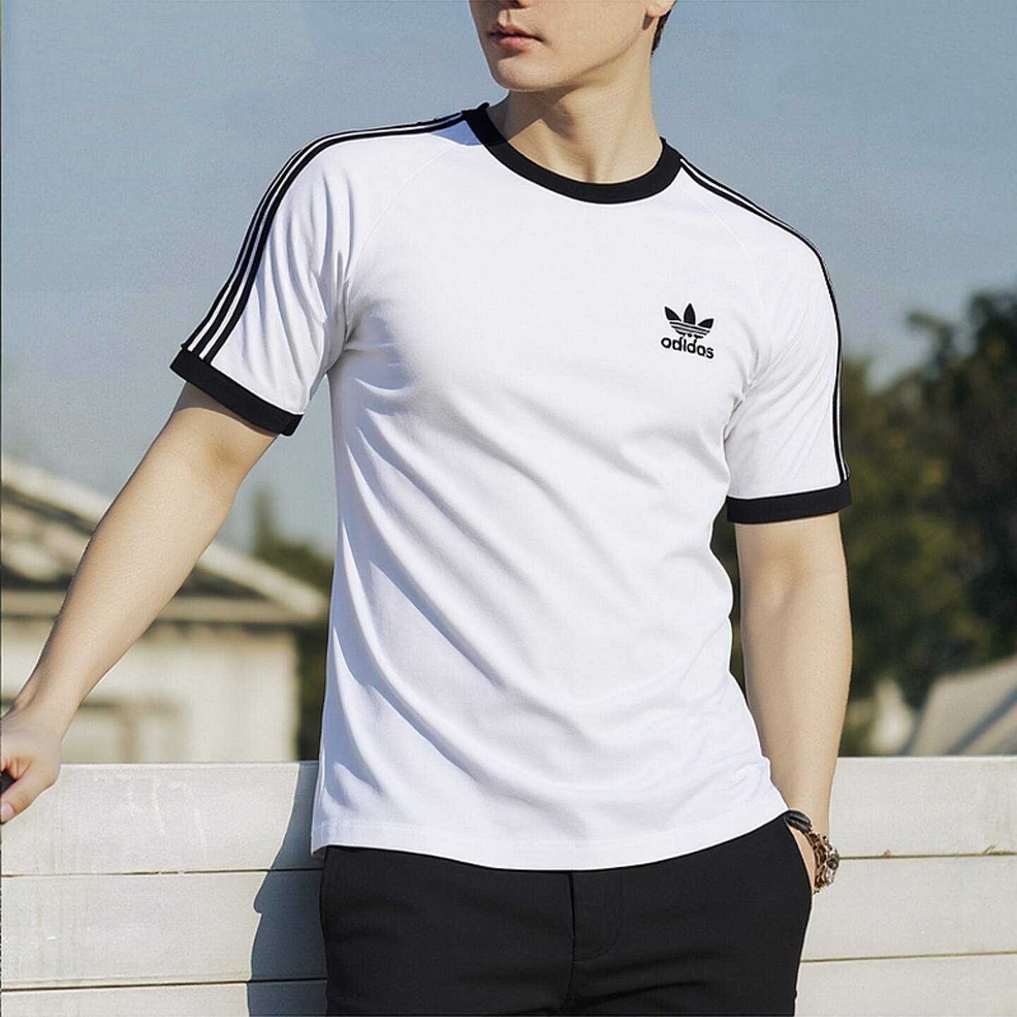 Adidas阿迪达斯三叶草短袖男装夏季新款透气休闲服上衣T恤运动