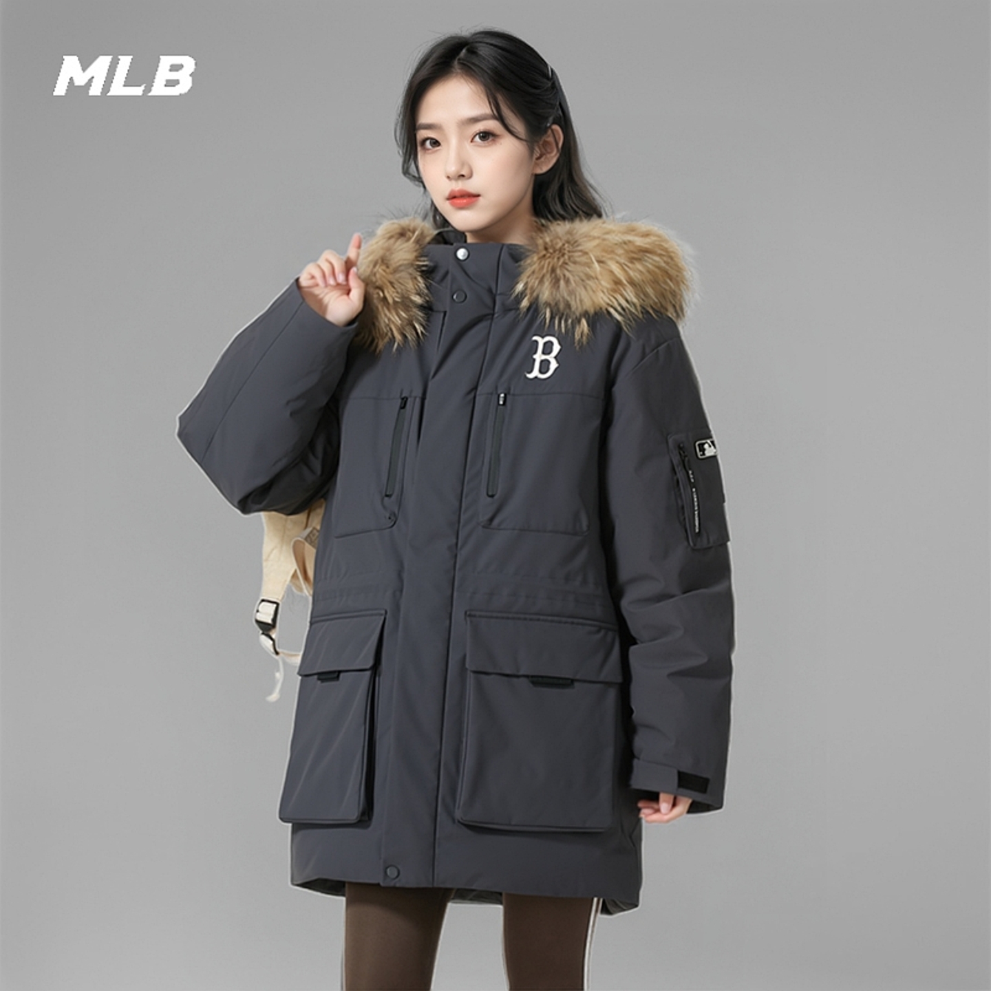 MLB官方羽绒服外套男装女装2025冬季新款中长款羽绒衣防风夹克